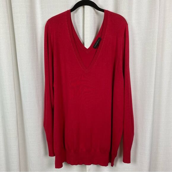 Lane Bryant Red V Neck Long Sleeve Sweater Sz.26/28 NWT - Picture 4 of 12